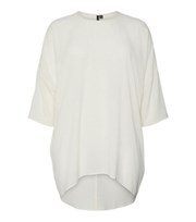 Vero Moda Off White 3/4 Sleeve Long Blouse